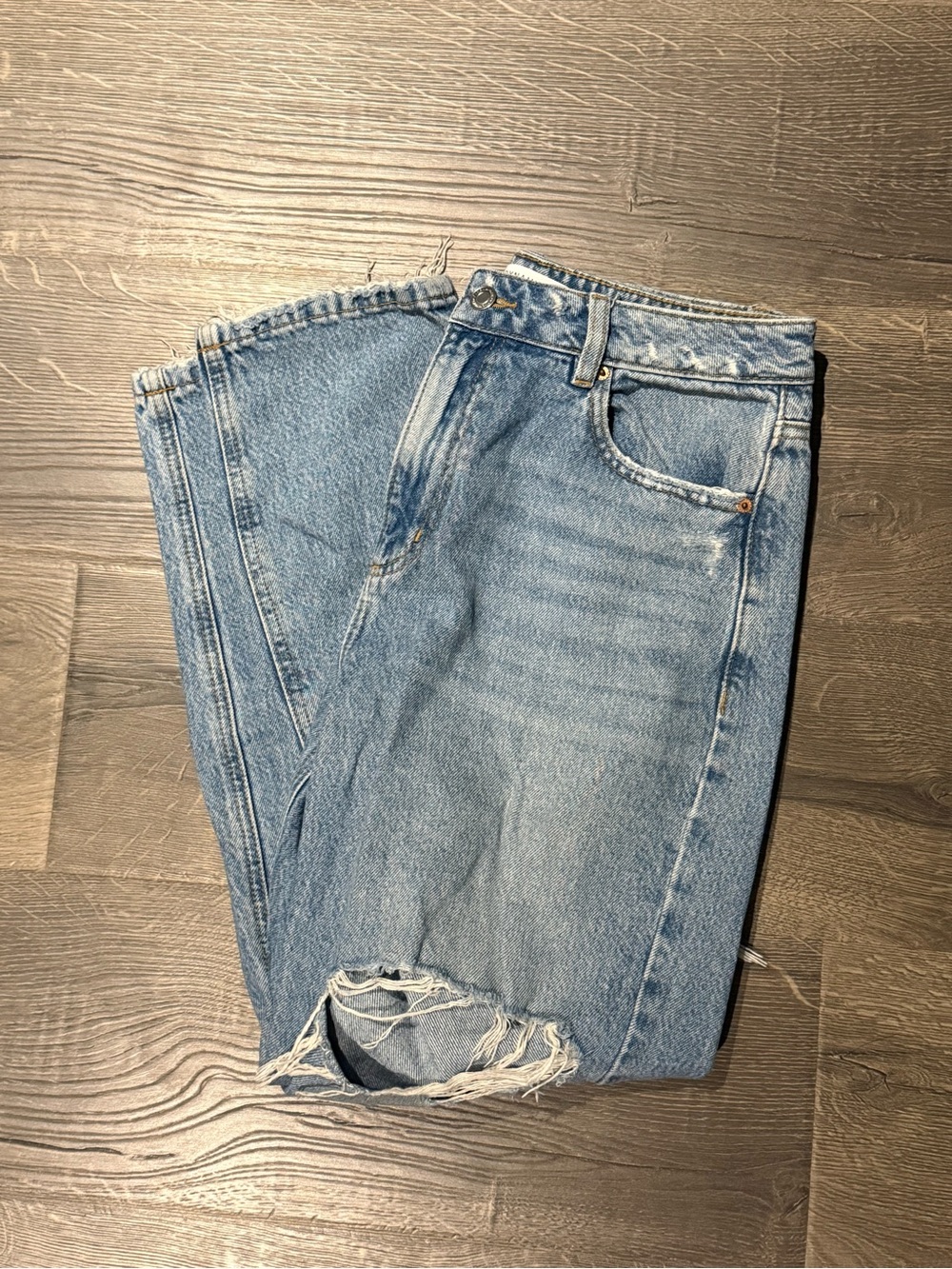 Dynamite Claudia Light Blue Distressed Denim Jeans